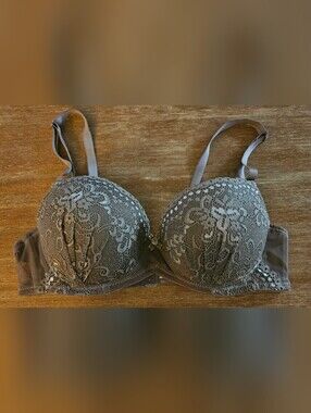 Brown Lace Bra Taupe Lace Push-Up Bra 34C Push Up Bra Honeydew Floral Lace Bra